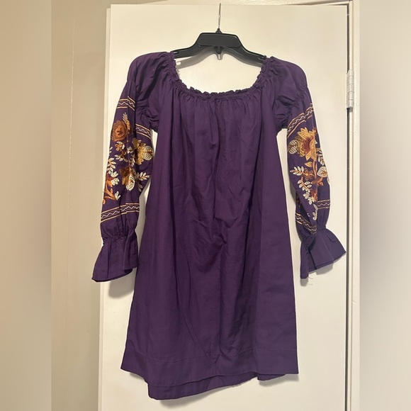 Free People Women's Fleur De Jour Cotton Embroidered Mini Dress Size S - Picture 4 of 8